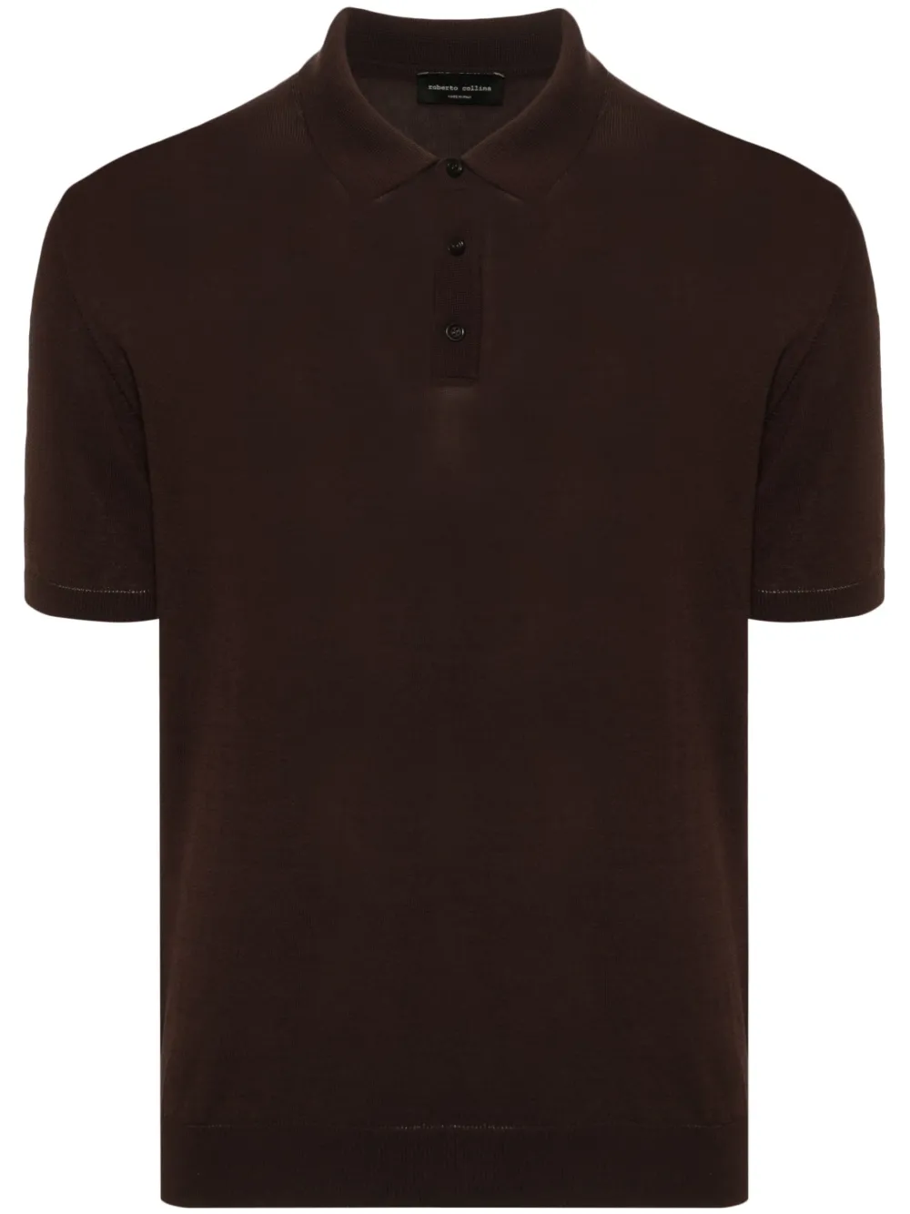 Shop Roberto Collina Ribbed Cotton Polo Shirt In Brown