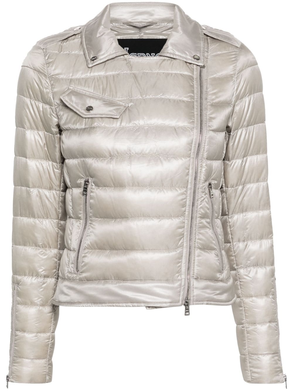 Herno off-centre-fastening quilted jacket - Grau