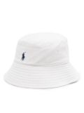 Polo Ralph Lauren embroidered-logo linen bucket hat - White