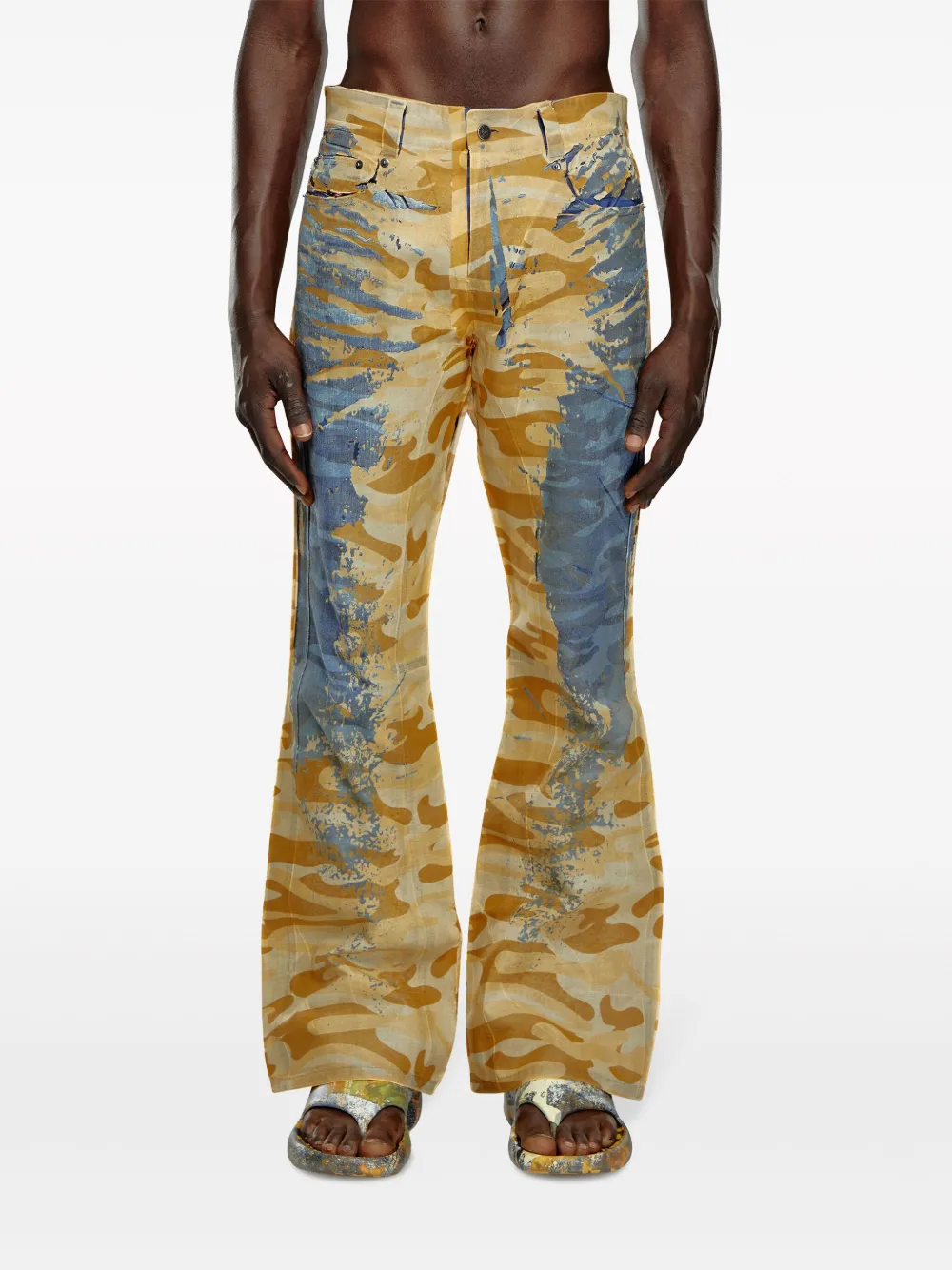 Diesel Straight broek Geel