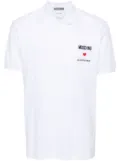 Moschino embroidered-quote polo shirt - White