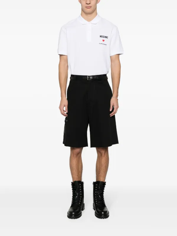 Tシャツ・カットソー Moschino FW25 Press polo shirt (V16085242 1555) Black Cotton T-shirt with round neck Moschino - Vitkac GB