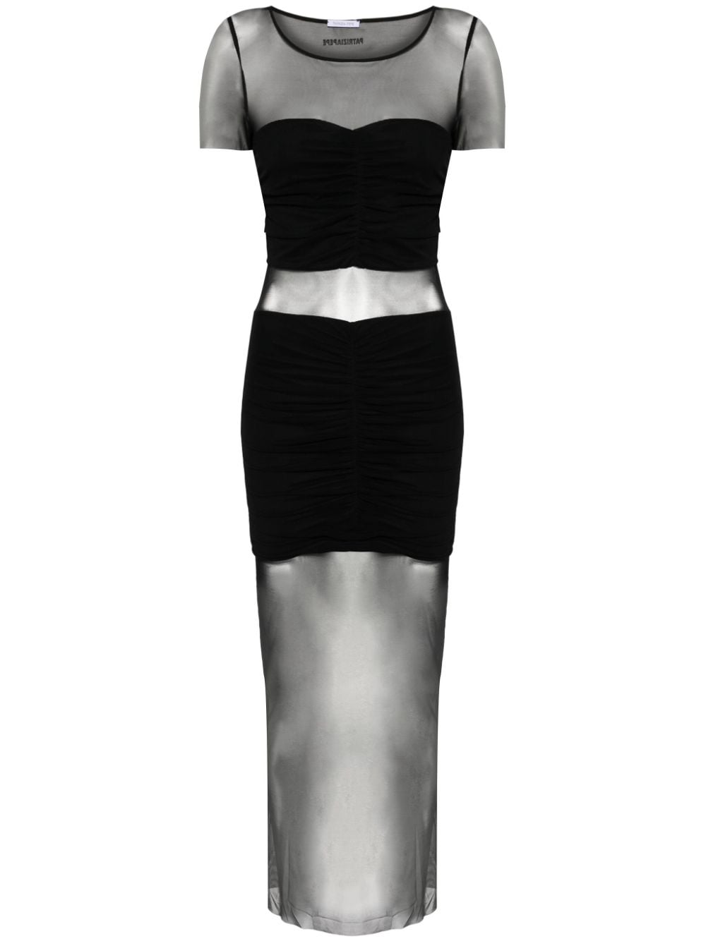 Image 1 of Patrizia Pepe mesh-panelling maxi dress