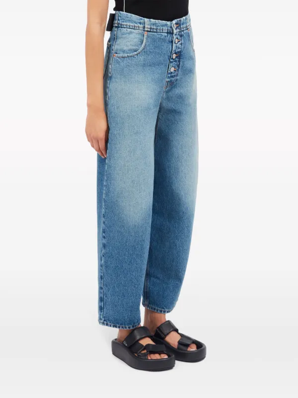 MM6 Maison Margiela wide-leg Cotton Jeans | Blue | FARFETCH