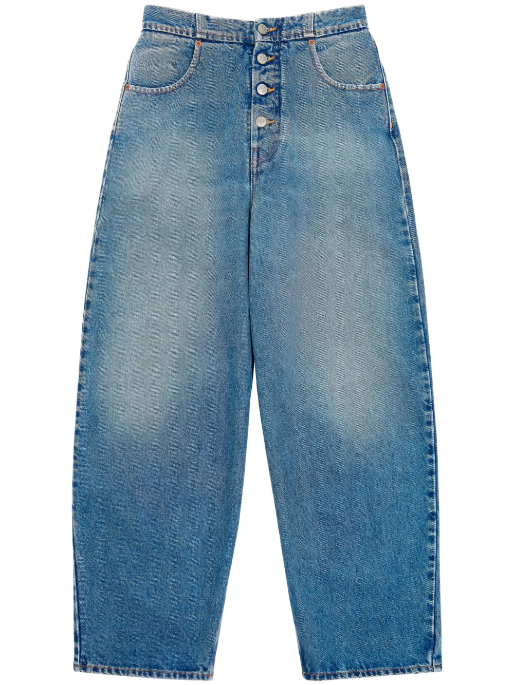 Mm6 Maison Margiela Wide-leg Cotton Jeans In Blue