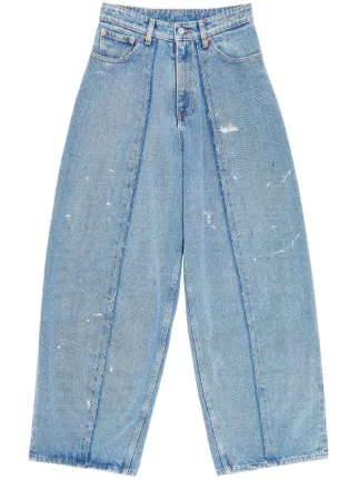 MM6 Blue Cotton Straight-Leg Jeans