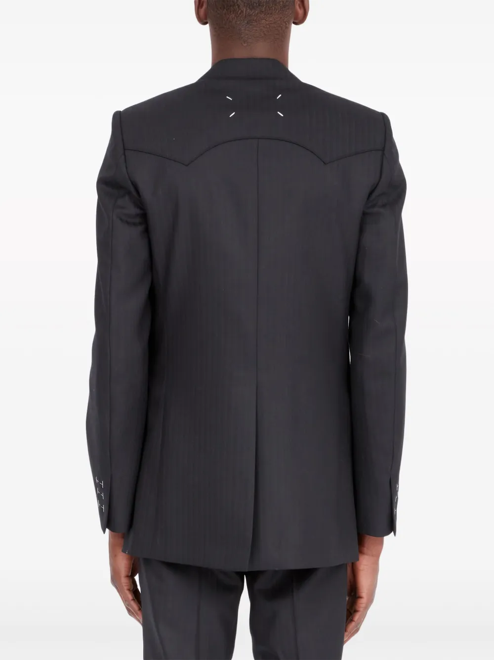 Shop Maison Margiela Suit Wool Blazer In Black