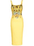 Mary Katrantzou Agave beaded midi dress - Yellow