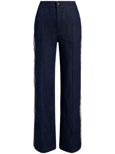 Cinq A Sept Zara embellished straight-leg jeans