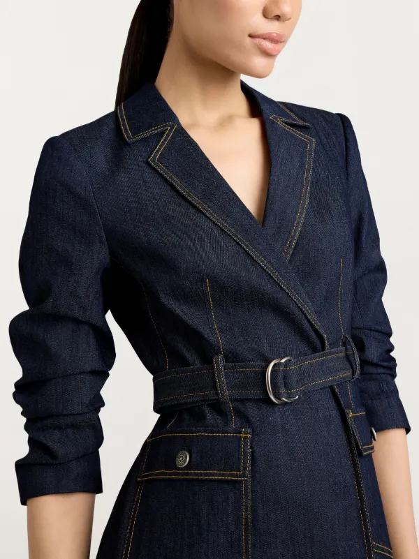Cinq A Sept Jenessa Belted Denim Minidress | Blue | FARFETCH EG