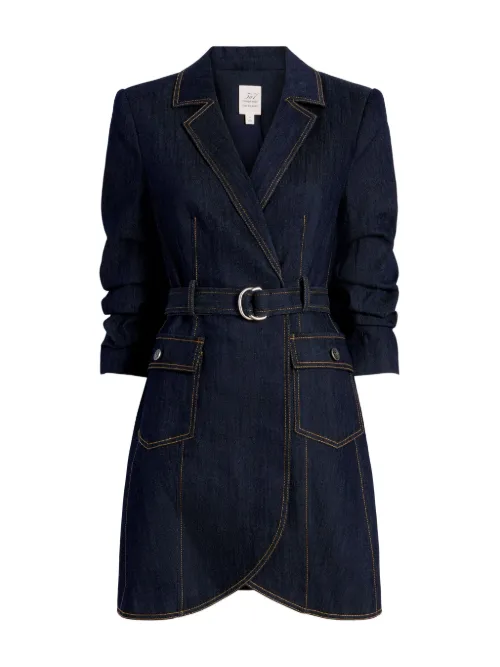 Robe courte ceinturée Jenessa en jean - Cinq A Sept - Modalova