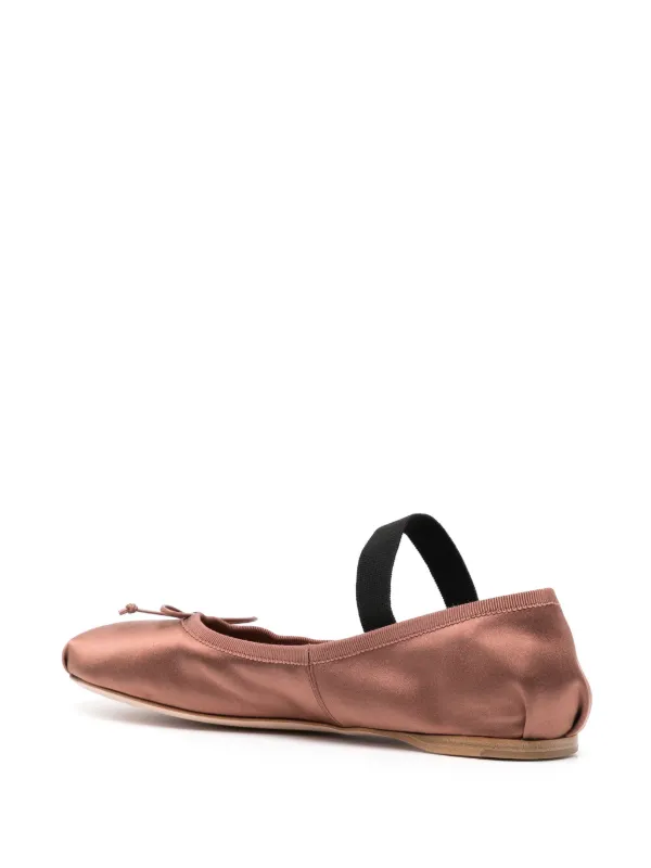 Miu Miu Satin Ballerinas Brown ミュウミュウ サテンバレリーナ ☆関税込☆MIU MIU☆ミュウミュウ サテンバレリーナ シューズ