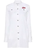 Alessandra Rich logo-patch lace-trim minidress - White