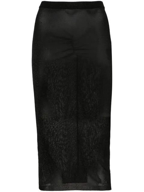 Alessandra Rich lurex ruched midi skirt