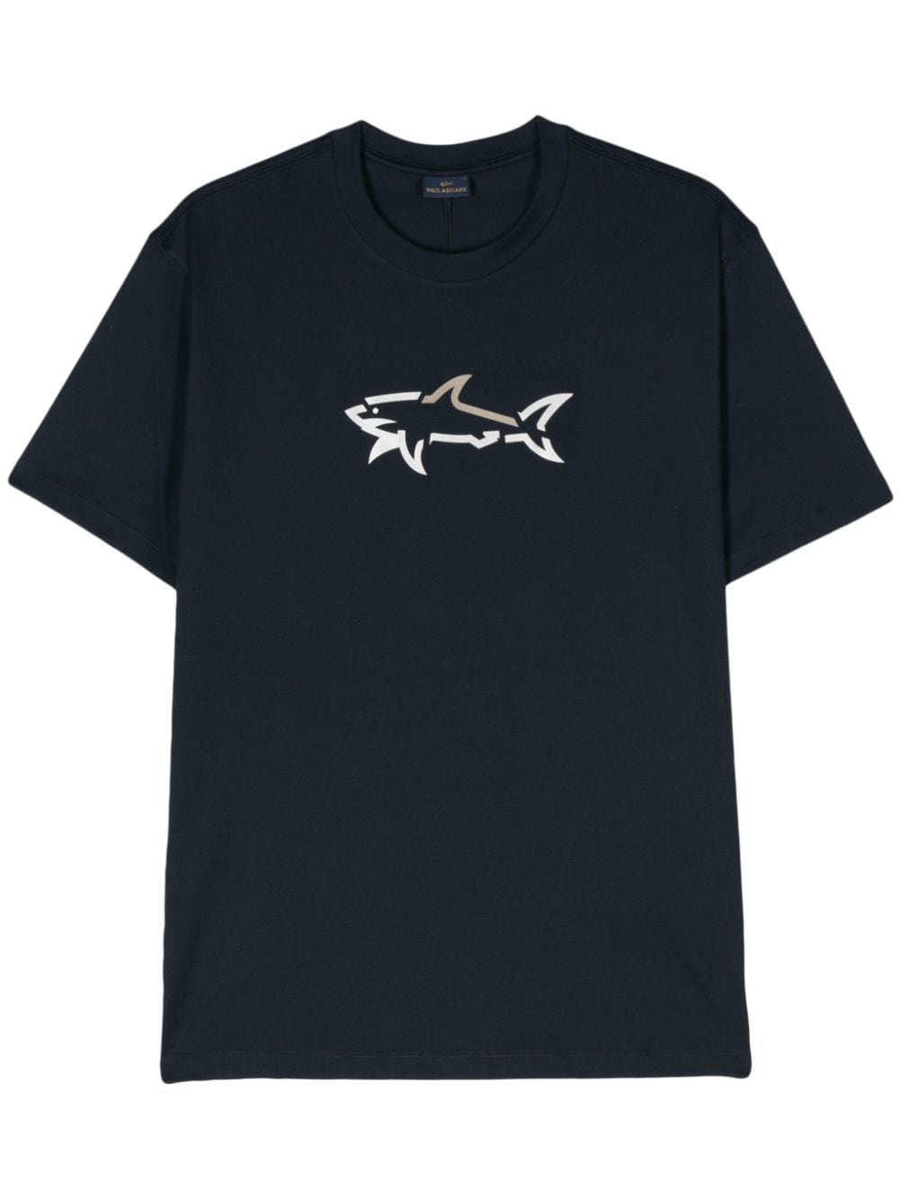 Shop Paul & Shark Logo-print Cotton T-shirt In Blue