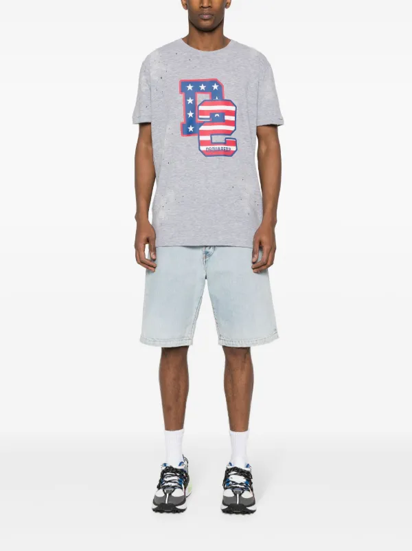 DSQUARED2 ダメージ Tシャツ | グレー | FARFETCH JP