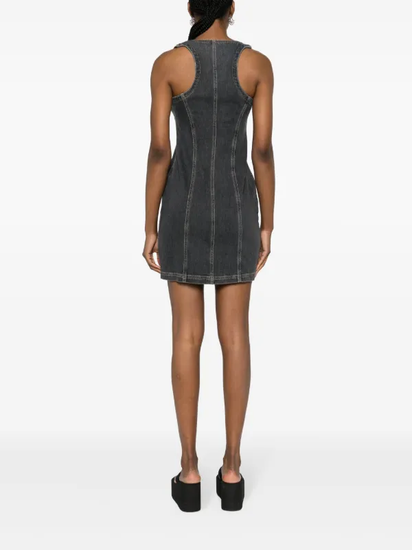 Moschino ジーンズジップディテールミニデニムドレス MOSCHINO JEANS zip-detailing Denim Mini Dress | Grey