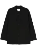 Jil Sander logo-tag cotton shirt - Black