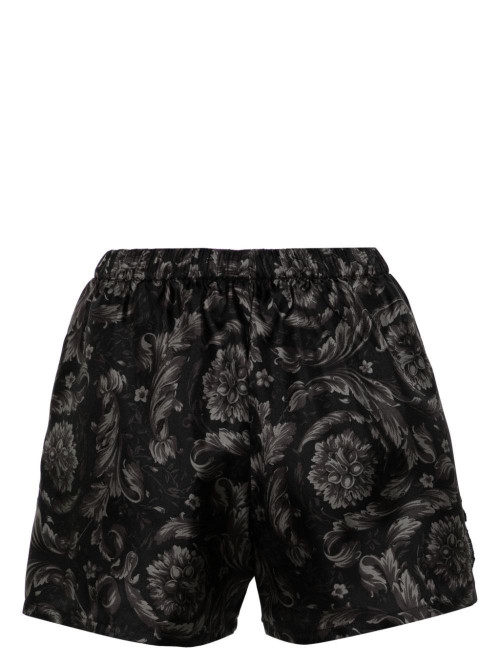 Shop Versace Barocco-print Silk Pyjama Shorts In 5bc10