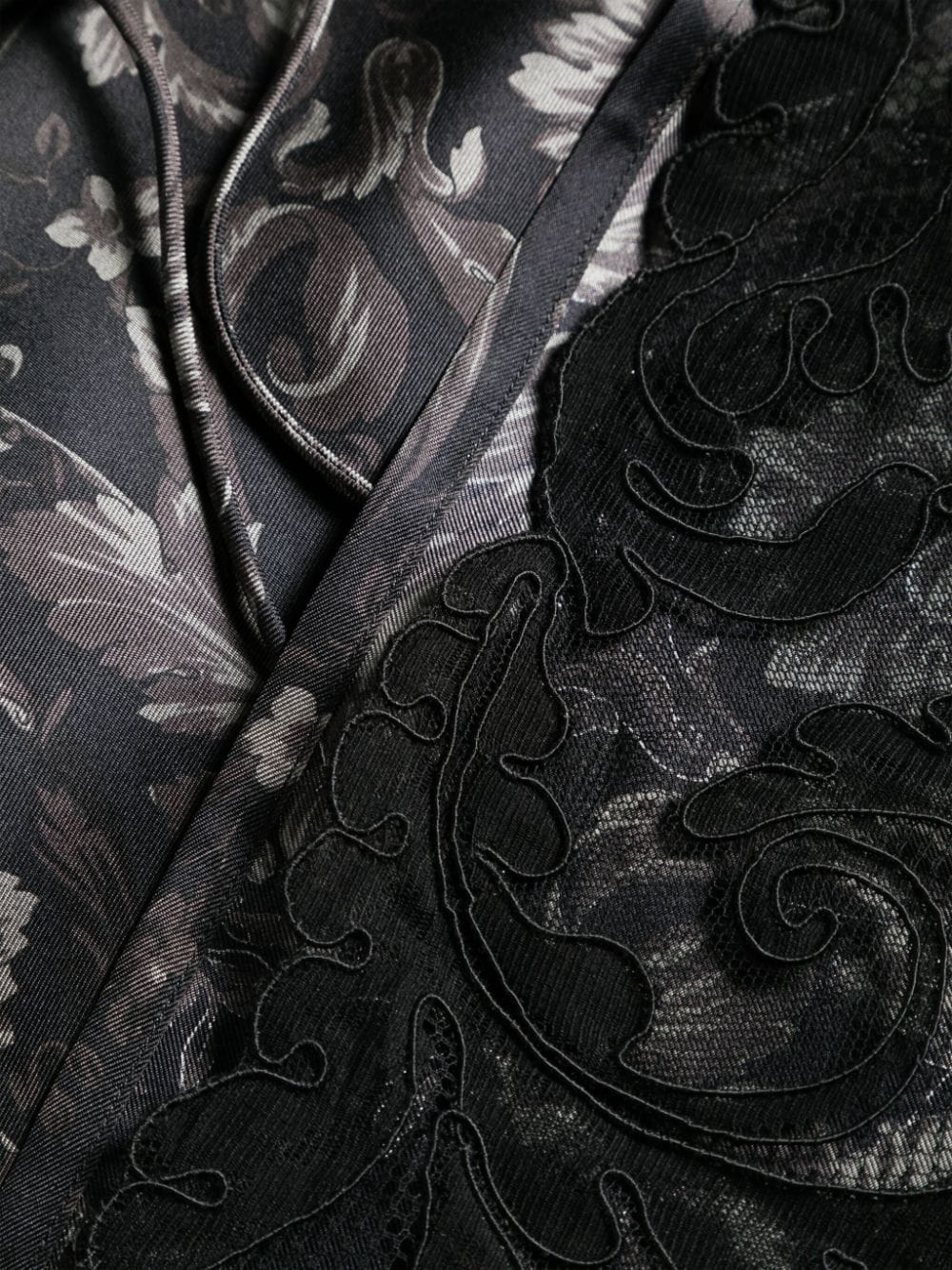 Shop Versace Barocco-print Silk Nightdress In Black