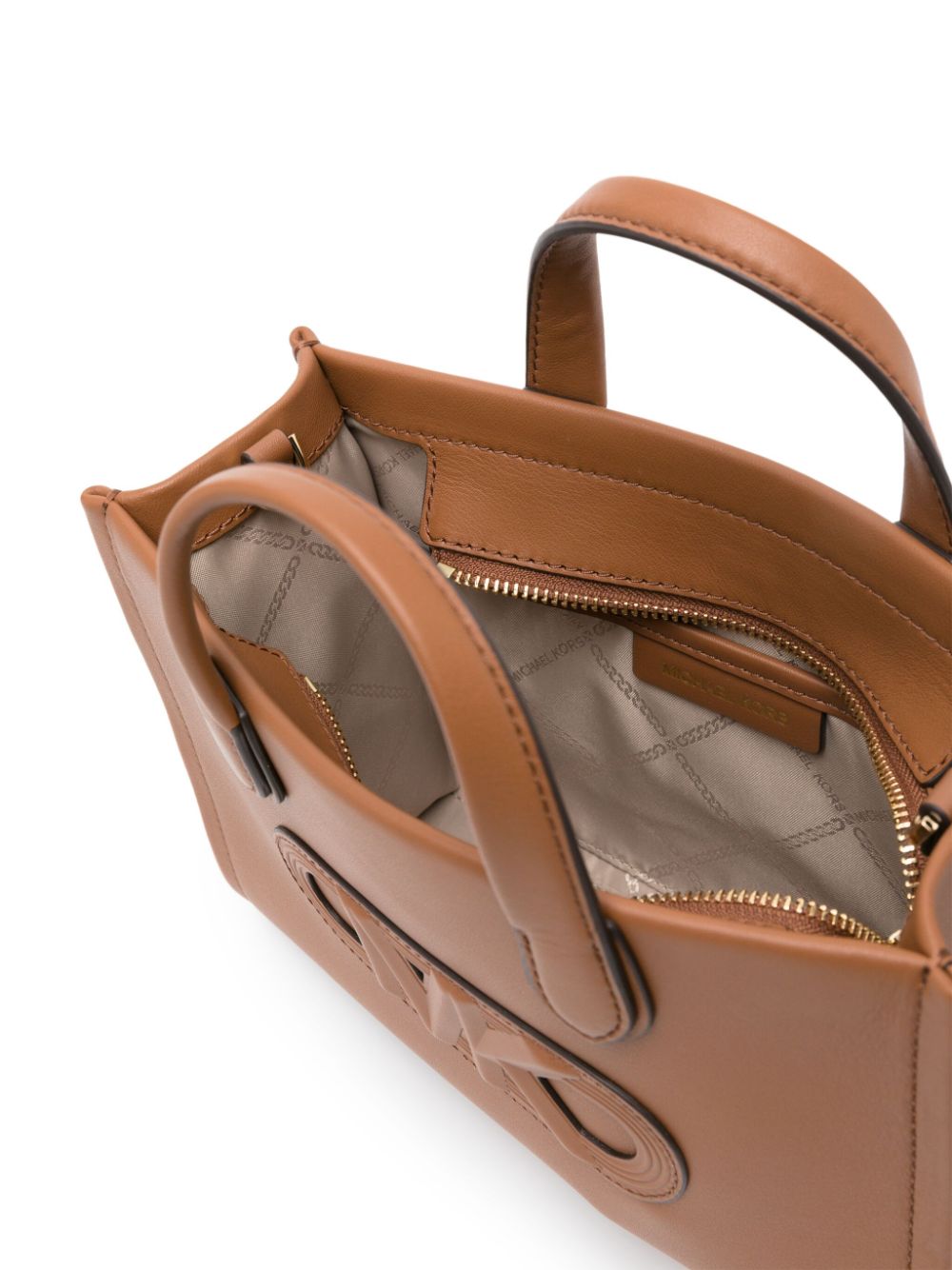 Shop Michael Michael Kors Gigi Leather Tote Bag In Brown