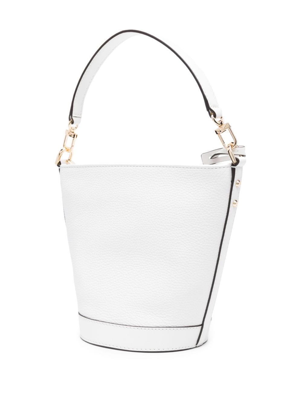 Shop Michael Michael Kors Townsend Leather Bucket Bag In White