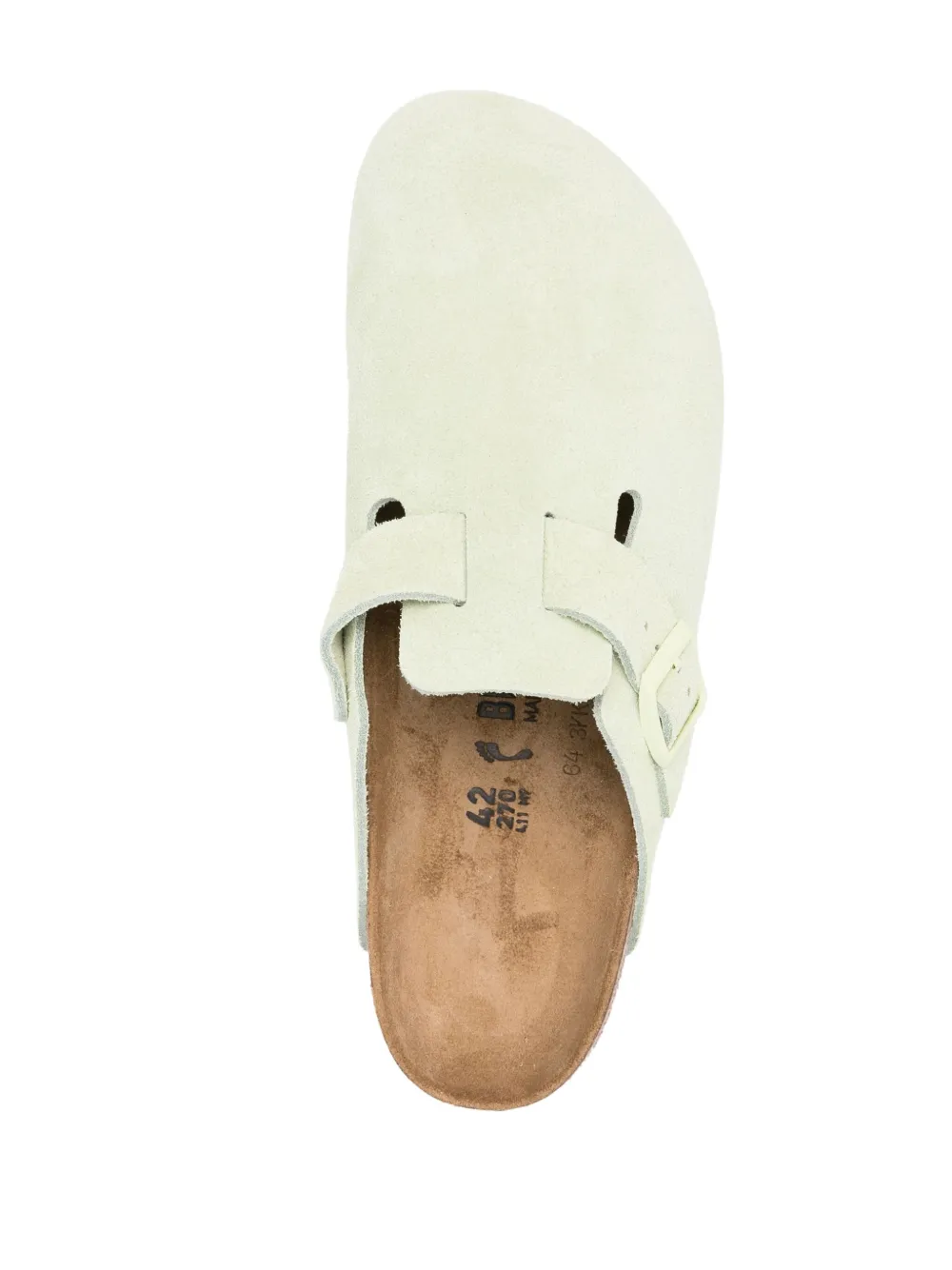 Shop Birkenstock Boston Bs Suede Mules In Green