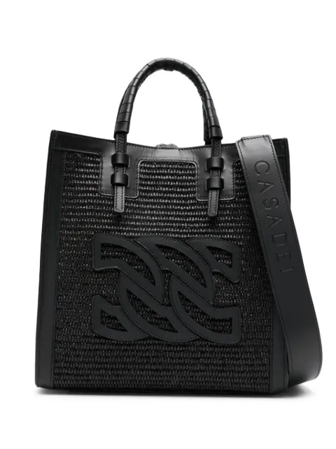 Casadei Beaurivage raffia tote bag