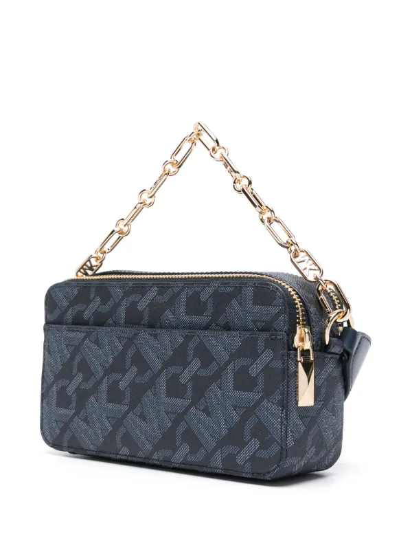 Michael Michael Kors Jet Set Monogram Crossbody Bag Blue FARFETCH CA