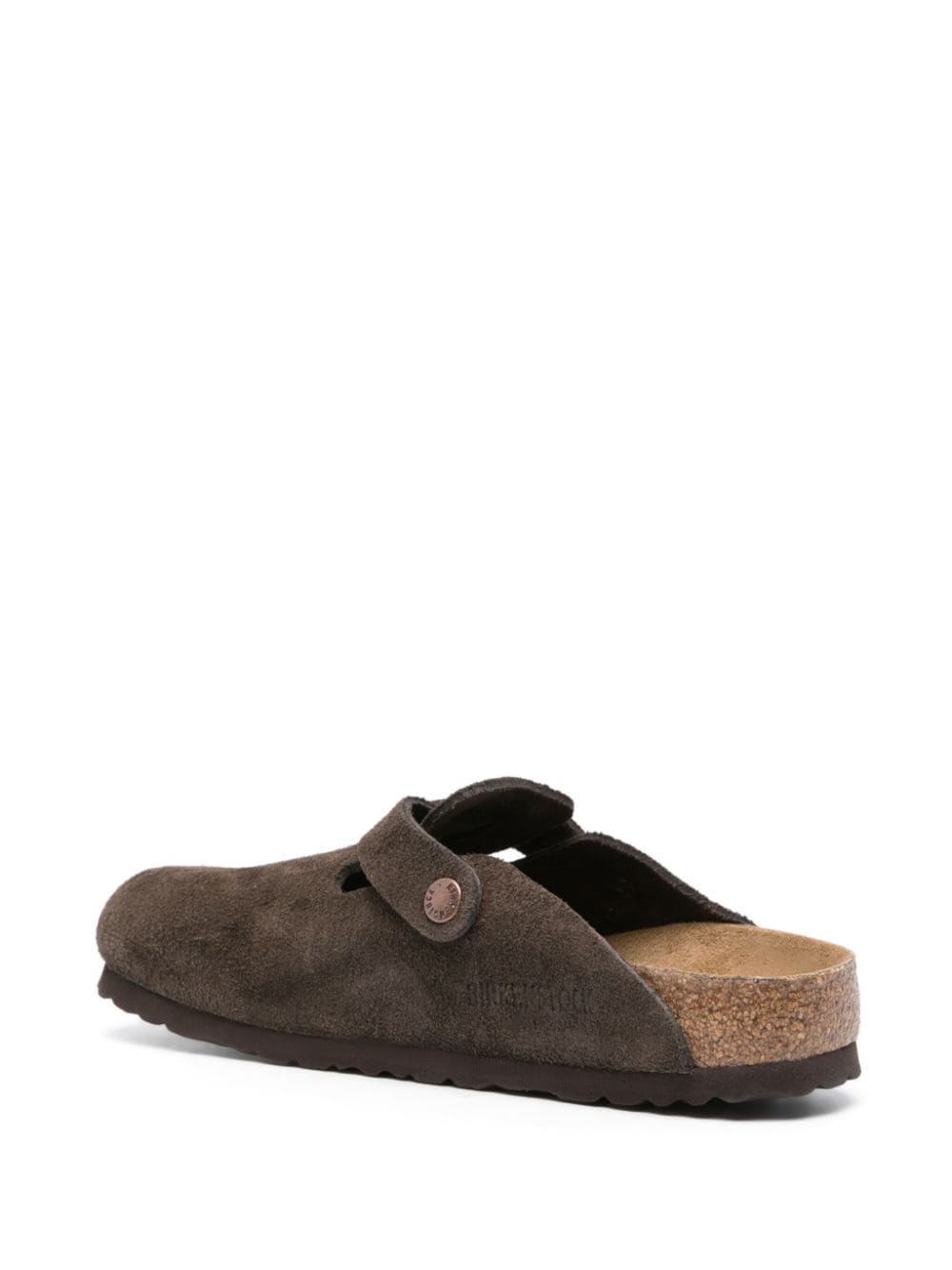 Shop Birkenstock Boston Suede Slippers In Brown