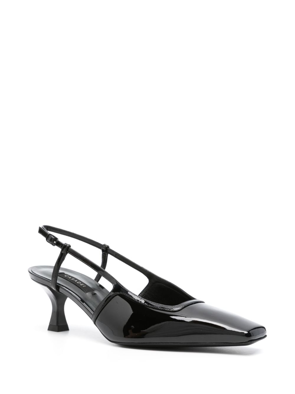 Casadei 65 mm leren slingback pumps - Zwart