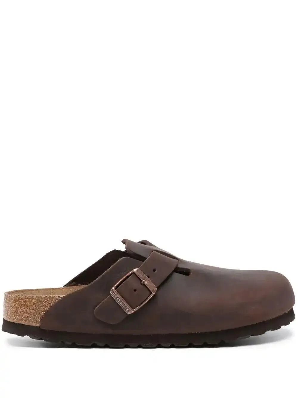 Birkenstock Boston Oiled Leather Mules In Brown