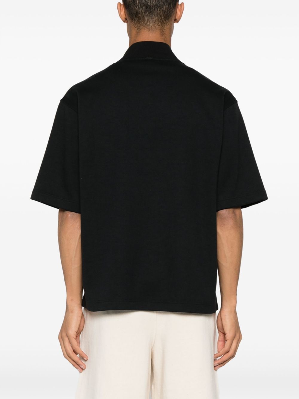 Shop Herno Short-sleeves Zipped Sweatshirt In Black
