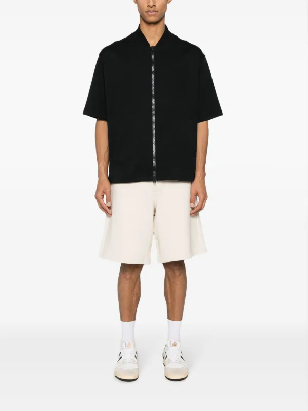 HERNO ショートスリーブジップクルーネックスウェットシャツ Herno ショートスリーブ スウェットシャツ | ブラック | FARFETCH JP