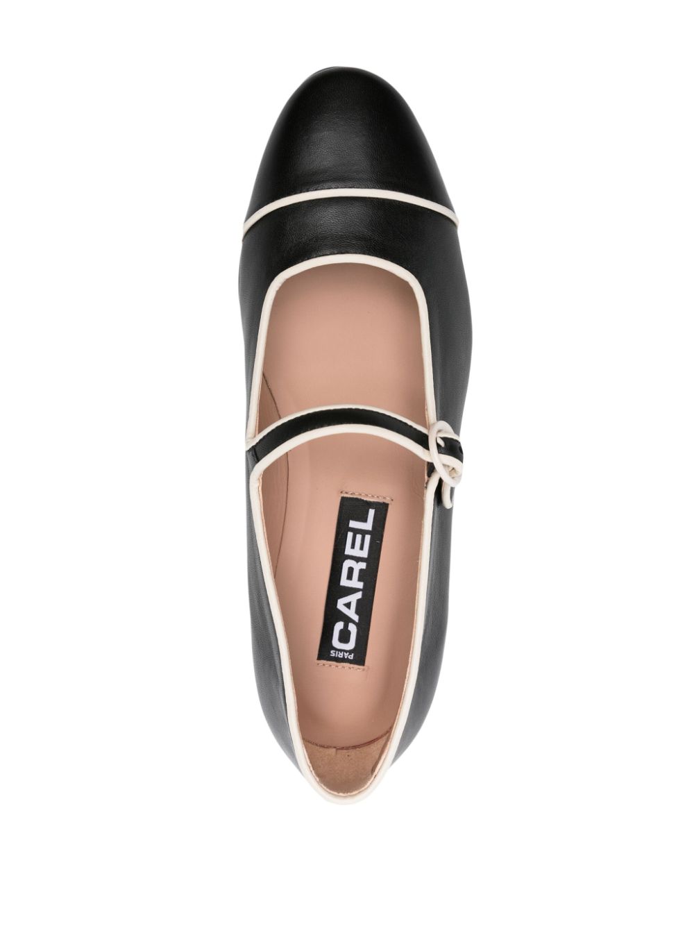Shop Carel Paris Corail Piping-detailed Ballerina Shoes In Black