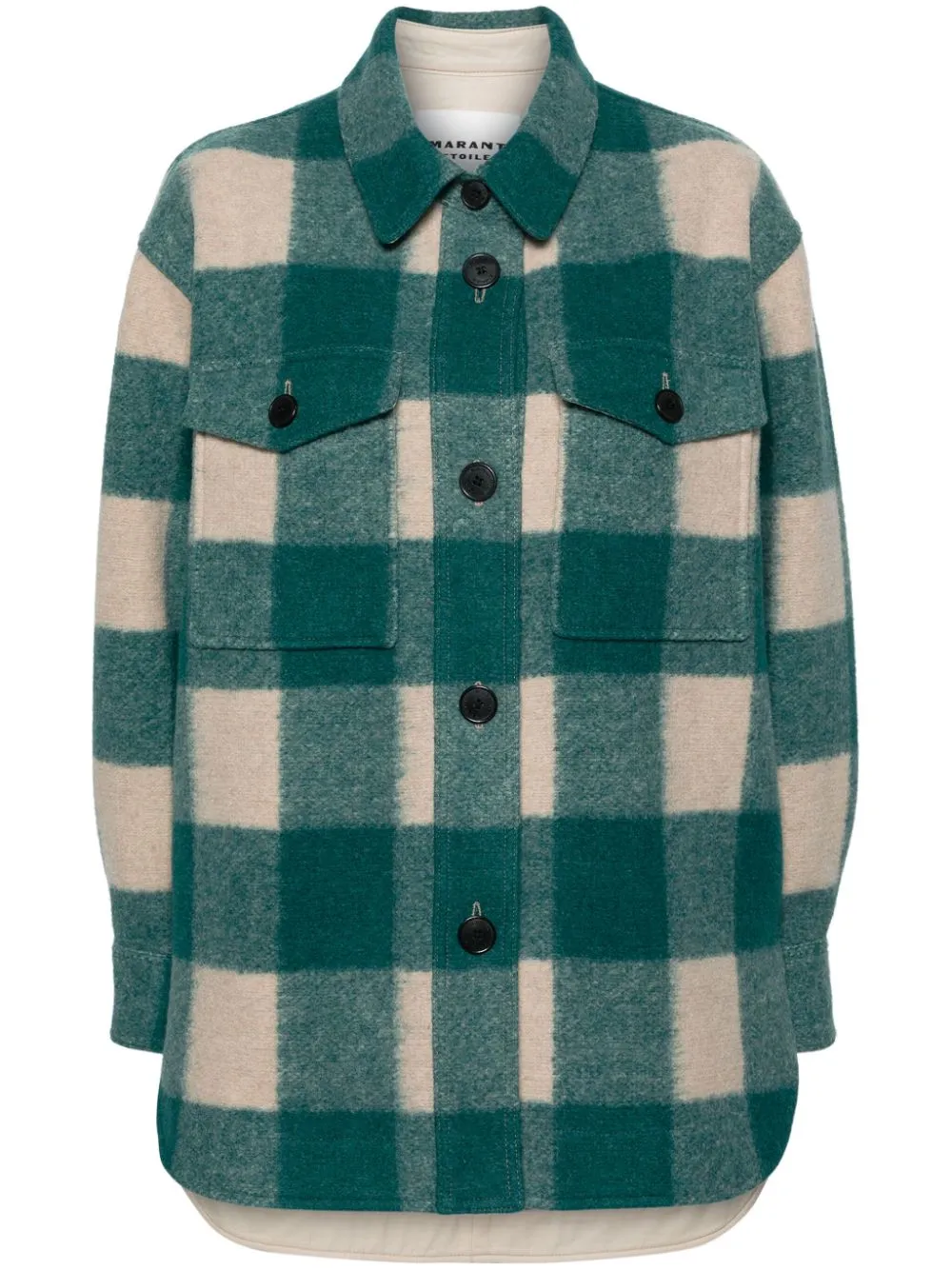 Isabel Marant Étoile Harveli Checked Jacket In Green