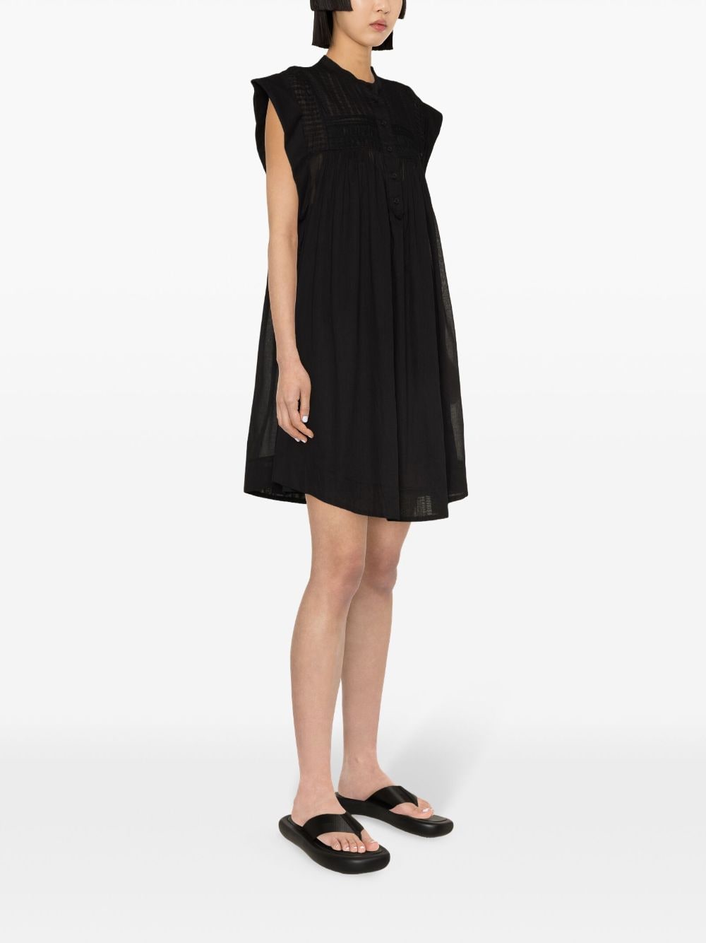 Shop Marant Etoile Leazali Pintuck Midi Dress In Black