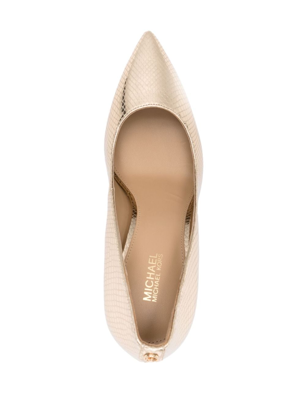 Shop Michael Michael Kors Alina 95mm Leather Pumps In Gold