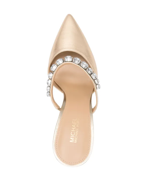 Michael Michael Kors 105mm gem embellished Mule Gold FARFETCH UK