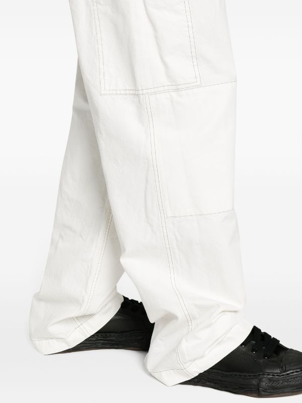 MM6 Maison Margiela embroidered-logo straight-leg Trousers - Farfetch