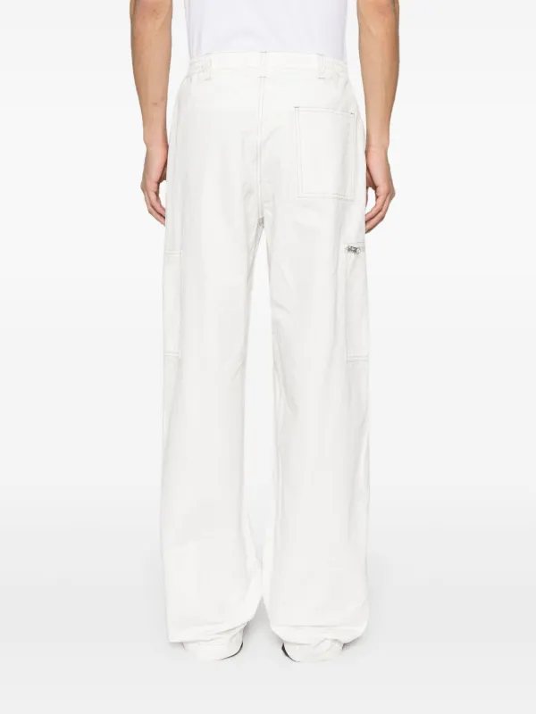 【MM6 Maison Margiela】WHITE ワックス加工 ストレートパンツ MM6 Maison Margiela ストレートパンツ | ホワイト | FARFETCH JP