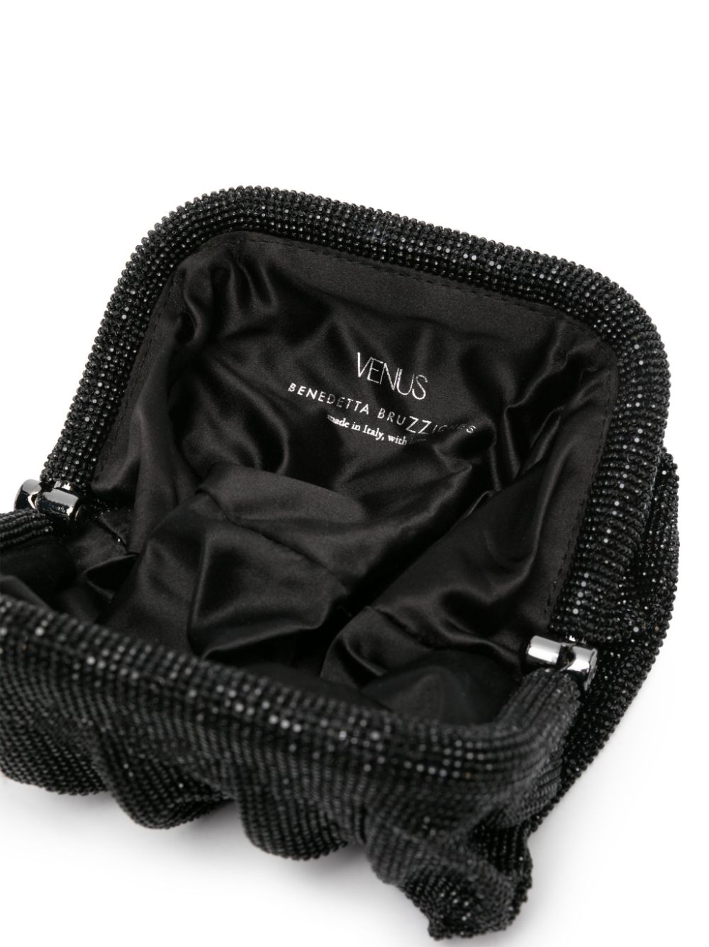 Shop Benedetta Bruzziches Venus Rhinestoned Clutch Bag In Black