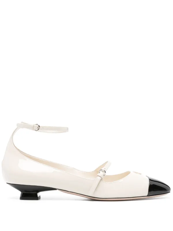 Miu Miu 25mm patent-leather Pumps | White | FARFETCH SG