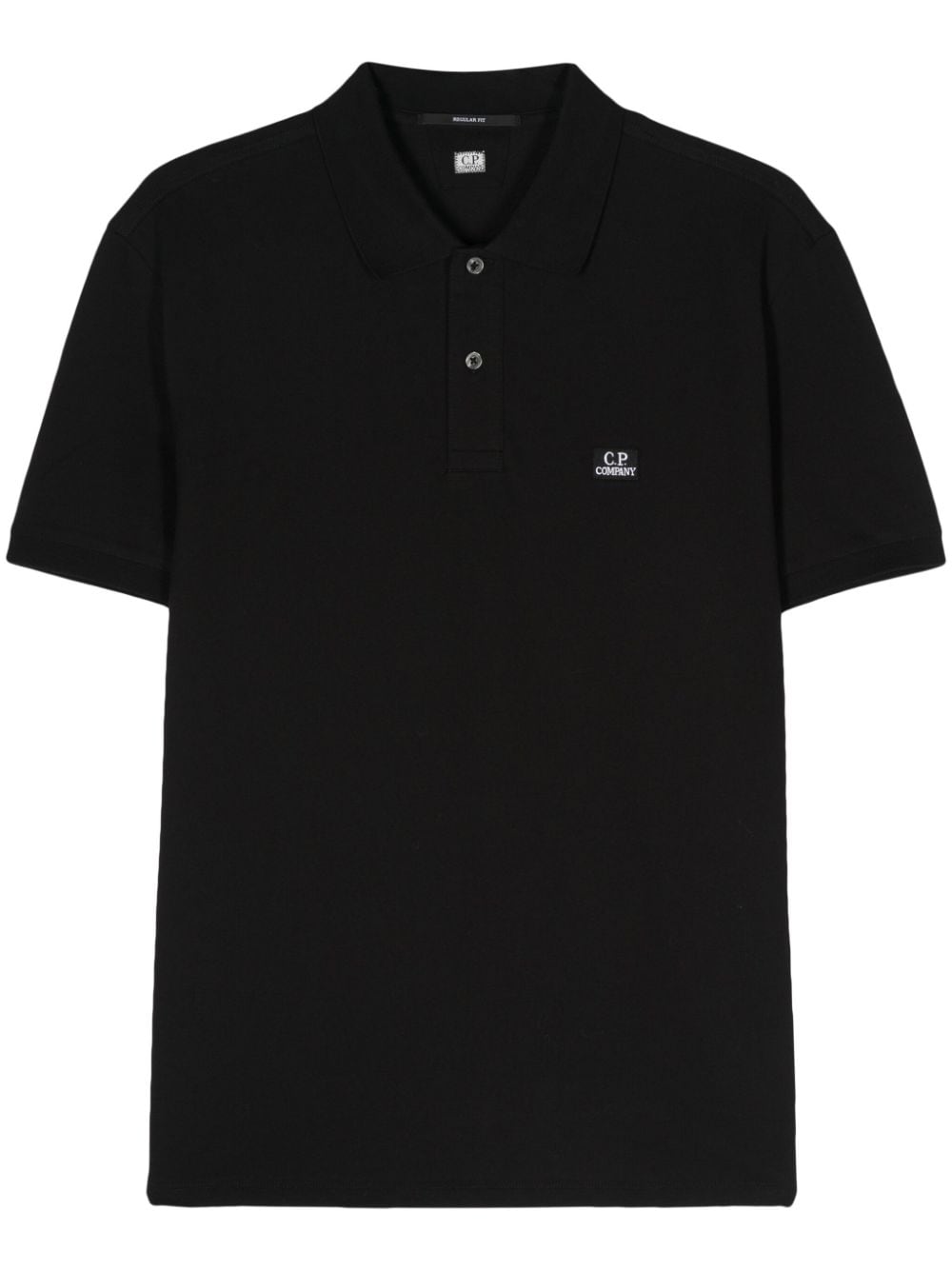C.p. Company Embroidered Logo Polo Shirt In Black