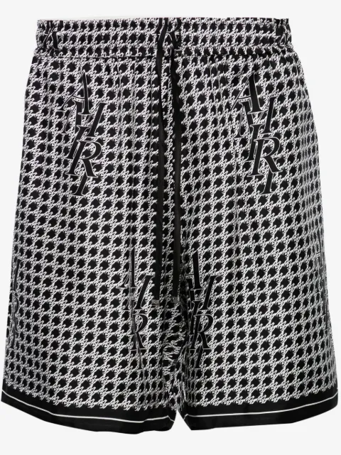 AMIRI Staggard printed silk shorts