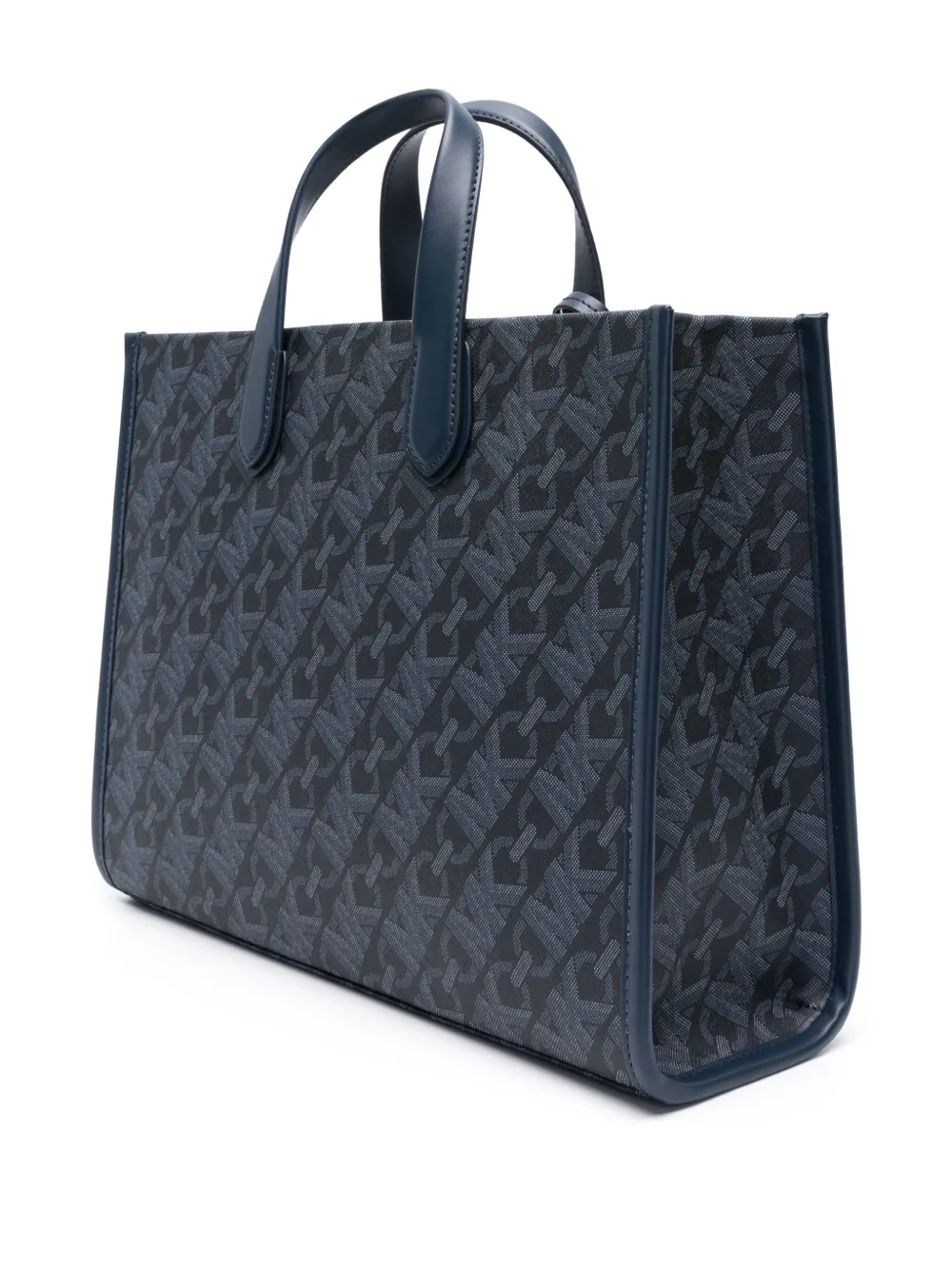 Michael Kors monogram-print canvas tote bag Blauw