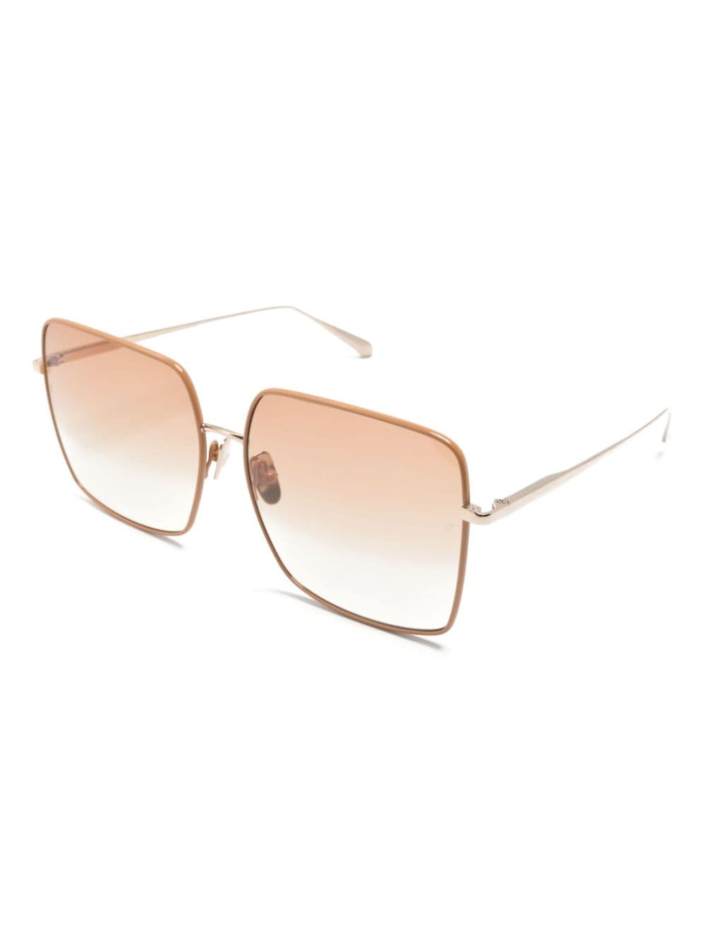 Shop Linda Farrow Hino Square-frame Sunglasses In Gold