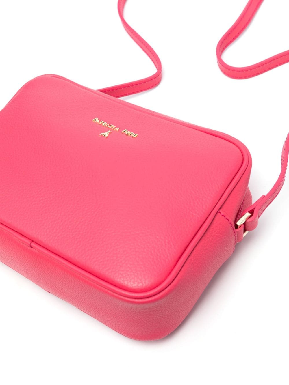 Shop Patrizia Pepe Logo-lettering Leather Cross Body Bag In Pink