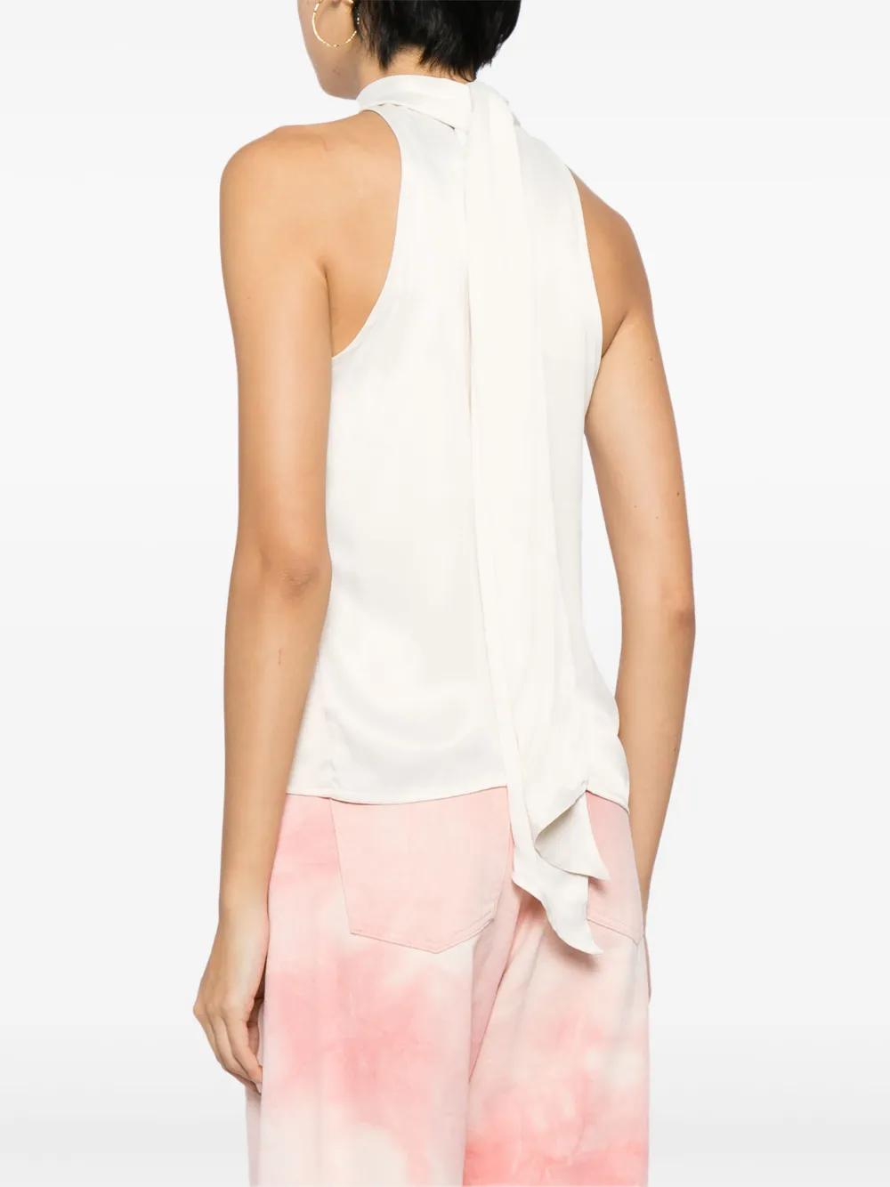 Shop Marques' Almeida Draped Halterneck Top In Neutrals