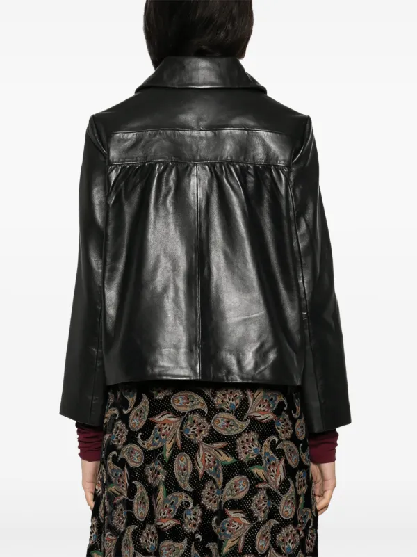 Ba&Sh Mylos Leather Jacket | Black | FARFETCH